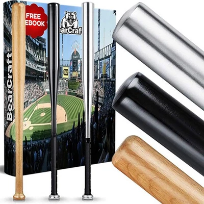 RETOURENKING BearCraft Baseballschläger aus Aluminium 79cm Softballschläger Schläger schwarz