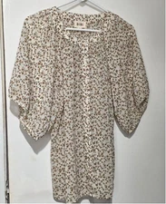 Women's BIBI Floral Blouse Top, Size Unspecified, White & Brown