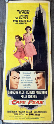 Cape Fear (1962) Insert Authentic Movie Poster 14x36 Robert Mitchum Gregory Peck
