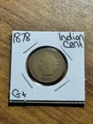 1878 Indian Head Cent Penny Nice G+ Good Better Date US 1c Coin (Raw18084)