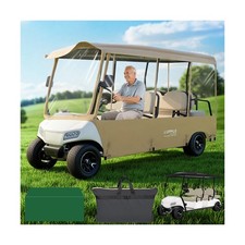 6 Passenger Golf Cart Enclosure Rain Cover for Club Car EZGO Yamaha, Long Roo...