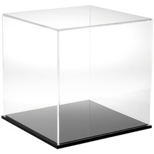 Plymor Clear Acrylic Display Case with Black Base, 12" x 12" x 12"