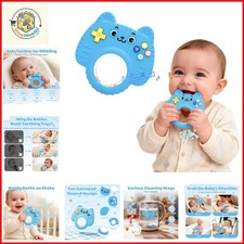 Silicone Baby Teething Toys for 0-6-12 , Kitten Remote Rattle Teether for Inf...