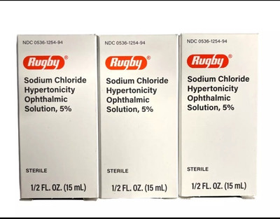 RUGBY Sodium Chloride  5% Eye SOLUTION 15 mL ( 3 pack ) Exp: 10/2028