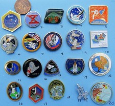 NASA enamel PIN lot of 20 - vtg ISS Space Shu...