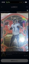 Panini NFL 6-Card Lot 2020 Select/Mosaic Prizm Die-Cut Rookie Tannehill Brady
