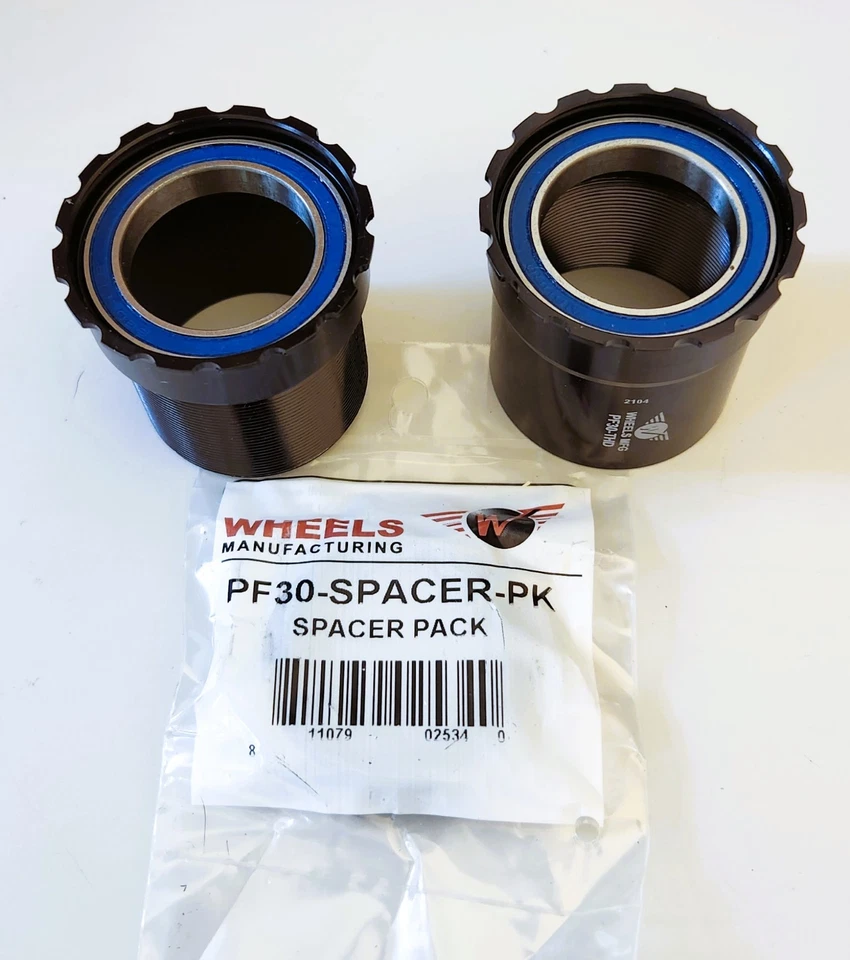 NUEVO Soporte inferior de bicicleta roscado negro Ruedas Mfg PF30-THD-BB ABEC3 Foto 2 de 4