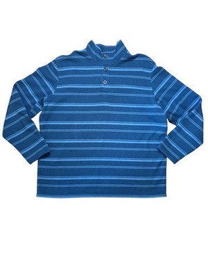 LL Bean Men s XL Tall Blue Long Sleeve Shirt Sweater Collared Stripe Fleece