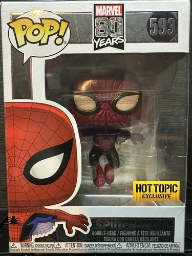 Funko Pop! Marvel 80 Years Metallic Spider-Man #593 Hot Topic Exclusive New