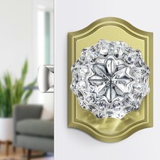 Glass Door Knobs Interior with Lock, Satin Brass Crystal Door Knobs Interior ...
