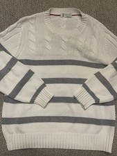 Brunello Cucinelli Pullover Weiß Grau Herren...
