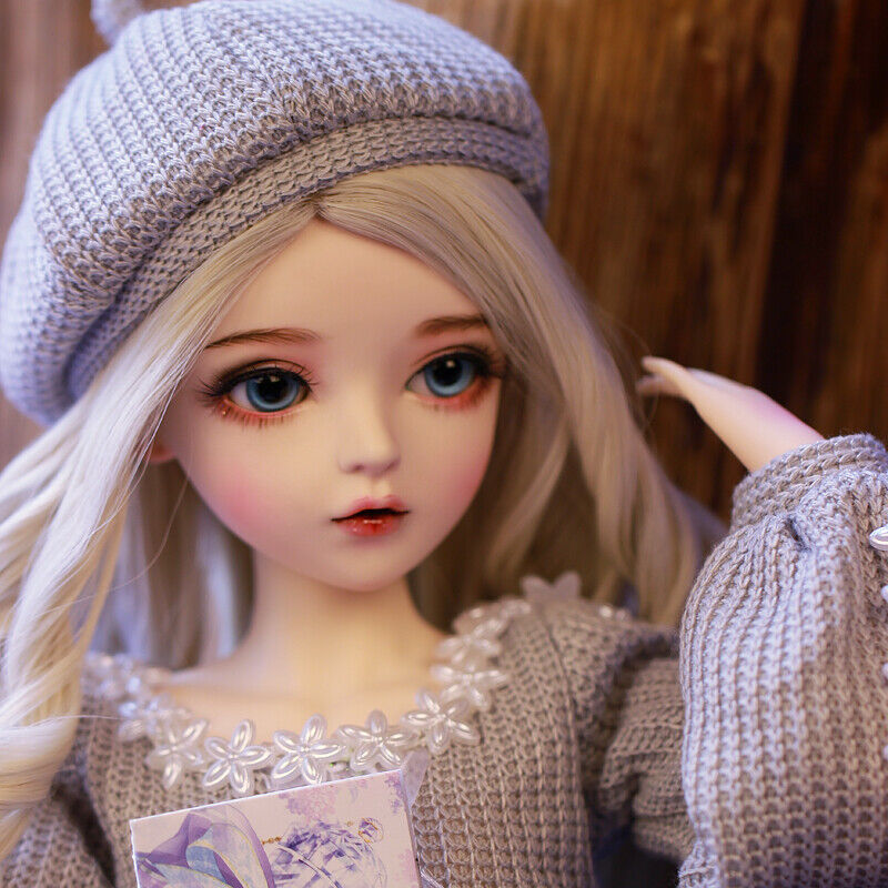 Full SET 1/3 BJD Doll Girl Ball Jointed Face Makeup Open Eyes
