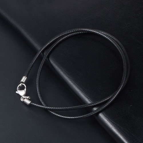 Cuerda de cuero trenzado para hombre collar cordón acero inoxidable broche de langosta cuerda encerada - Imagen 2 de 12