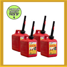 4 x Midwest Can 1210 1-Gallon Auto Shut Off Gasoline Can with Quick-Flow Spout