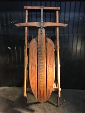 Vintage Wood Sled 41 in Lightning  Glider Snow Sled Christmas Decorations