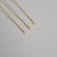 Tiny Initial necklace, Mini Initial necklace, Dainty necklace, Birthday gifts