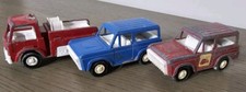 Nice Lot Of 3 Vintage Tootsie Toy Cars 2 Broncos And Firetruck