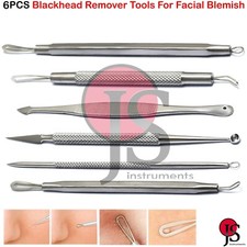 6PCS Blackhead Remover Pimple Tool Kit Acne Comedone Extractor Stainless Steel