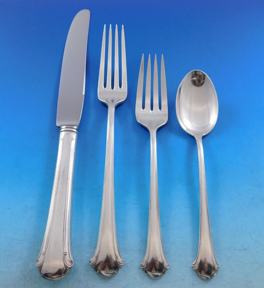 Juego de cubiertos Chippendale by Towle de plata de ley para 12 servicio 68 piezas cena Foto 3 de 4