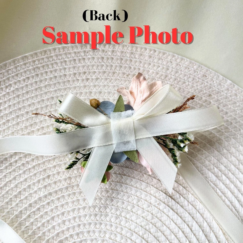 Set 2 pieces Paper Flowers Wedding Bridesmaids Bracelet Corsage Boho Party - Image 4 of 4