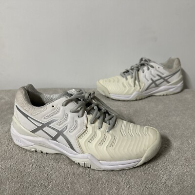 Size 8 - ASICS Gel Resolution 7 White Silver W