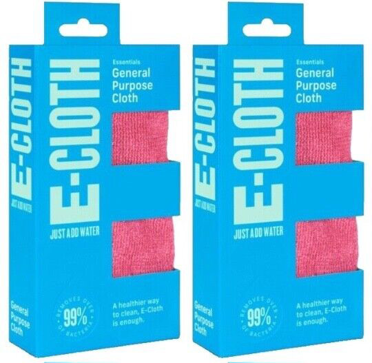 2x e-cloth General Purpose Microfibre Household Cleaning Cloth - Assorted