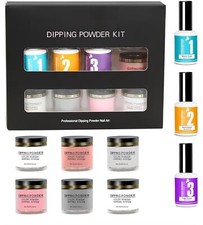 10Pcs/Set Dipping Powder Glitter Dip System Liquid Nail Manicure Gel Starter Kit