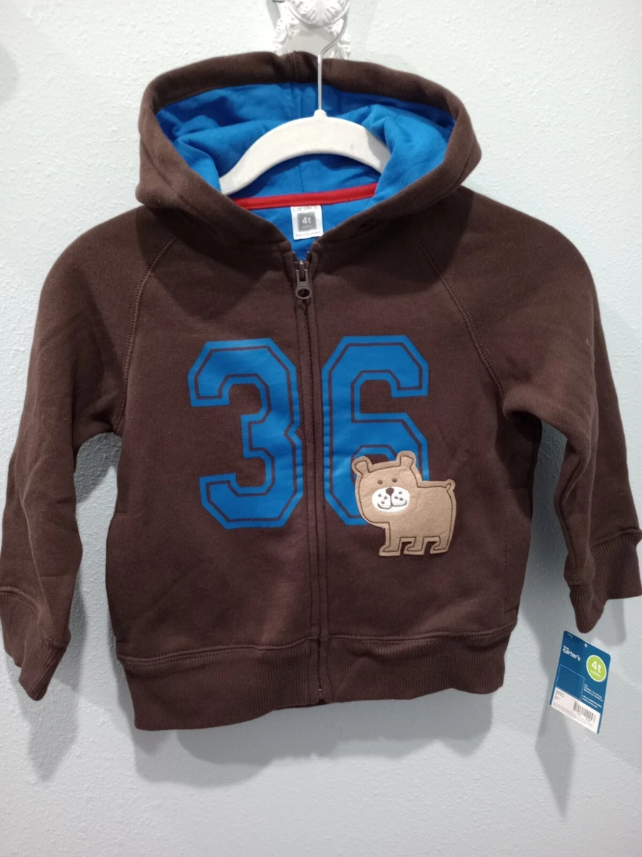 Carteru0026#039;s 4T Brown Teddy Bear Zip Up Sweatshirt. New With Tag | eBay