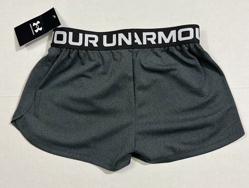 New Under Armour Size Small Girls Play Up Shorts Gray Youth 1363372 - Picture 3 of 3