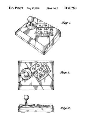 nes advantage joystick 4 Patent Print A4 Vintage