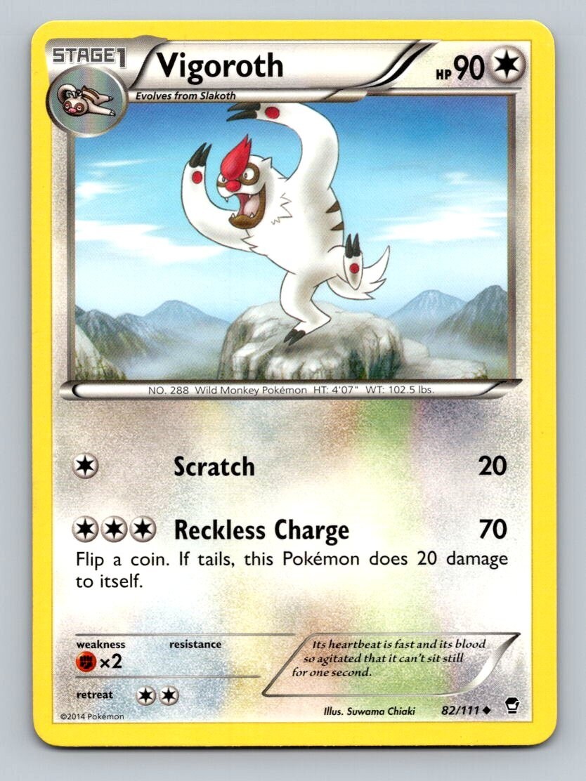 2014 Pokemon Card XY Furious Fists Vigoroth 82/111
