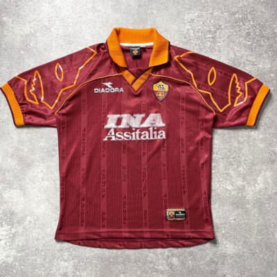 DIADORA AS Roma シャツ ワインレッド 2006-07 Roma Match Issue Home L/S Shirt #3