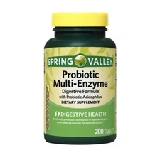 Spring Valley Probiotic Multi-Enzyme Digestive Formula Tablets, 200 Ct. Dietary 