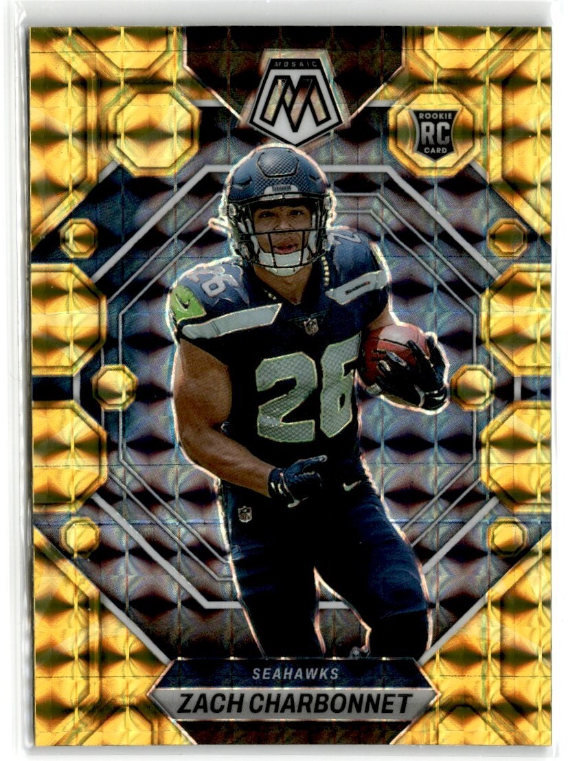 2023 Panini Mosaic Yellow Reactive Zach Charbonnet Rookie Seattle Seahawks #379