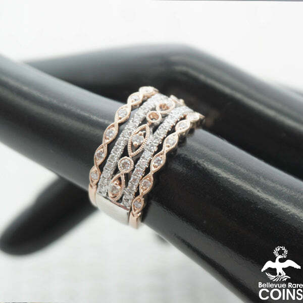 Shane 14K Two-Tone Rose White Gold CTW Diamond Wide Statement  Ring