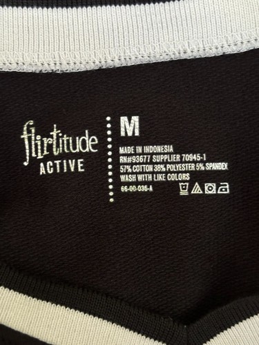 Flirtitude Black White Short Sleeve T-Shirt Mini Dress Women's Size Medium - Picture 5 of 5