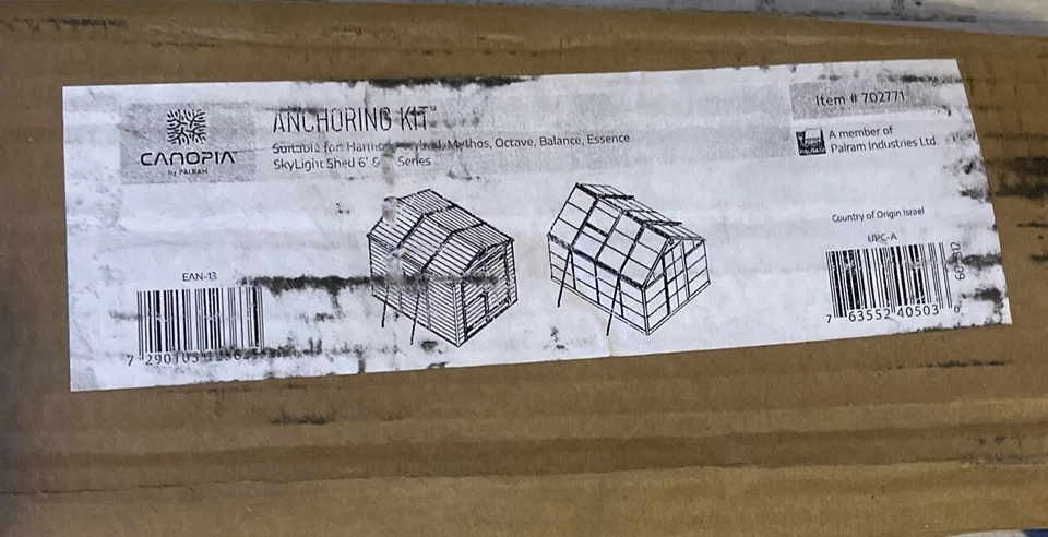 Palram - Kit de anclaje Canopia para cobertizo de claraboya serie 6’ y 8’ - Nuevo en caja Foto 2 de 4