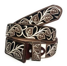 MEN'S WESTERN LEATHER BELT. COWBOY RODEO BELT. CINTO VAQUERO CINTO CHARRO LASER