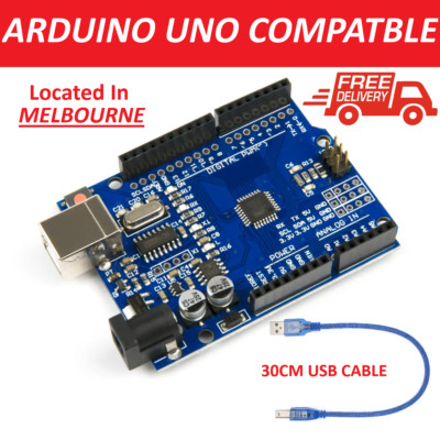 Arduino Uno Compatible R3 Dev Board ATMEGA328P + USB Cable AUS STOCK ...