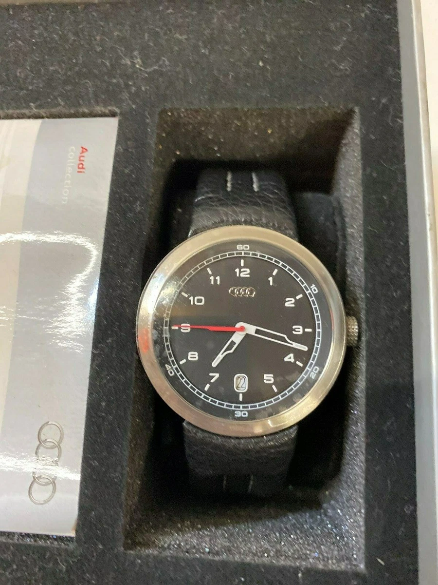 Audi Armbanduhr Dreizeigeruhr mit Lederarmband, Uhr