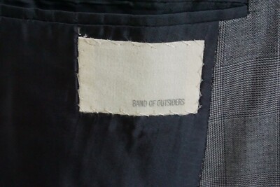 Band of Outsiders Gray Glenplaid Wool Handmade 2 Pc Suit Jacket
