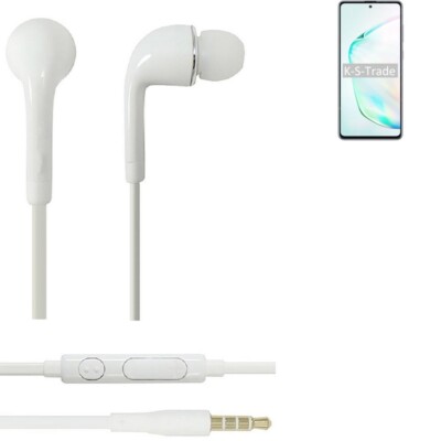 Earphones für Samsung Galaxy Note10 Lite in ear headset stereo Ohrstecker weiß