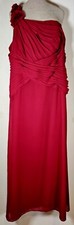 David's Bridal Women Size 16 Waist 37 Inch Maroon Chiffon Long Dress Great Color
