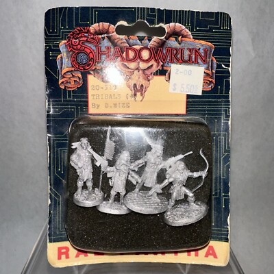 Shadowrun Miniatures - Ral Partha 20-519 Tribals (4) By D.Mize NIB ...
