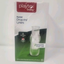 Playtex Drop-ins Baby Nurser Bottles Liners 8 - 10oz 100 Count NEW in Sealed Box