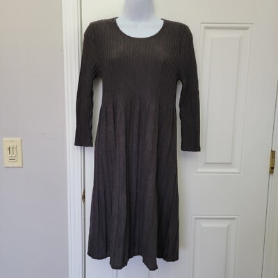eileen fisher pleated wool dress EILEEN FISHER Wool Scoop Neck Dress - XS(2-4)