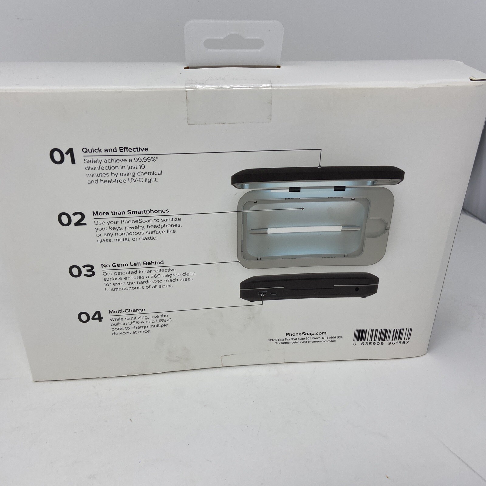 PhoneSoap 3 UV Smartphone Sanitizer and Universal Charger Black New