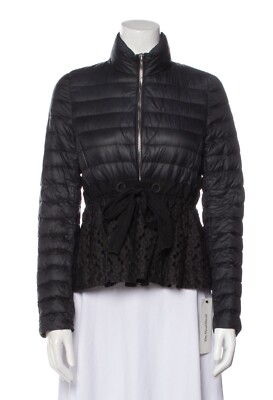 Moncler Black Synthetic & Lace Quilted Down Jacket XS Size 0 | eBay