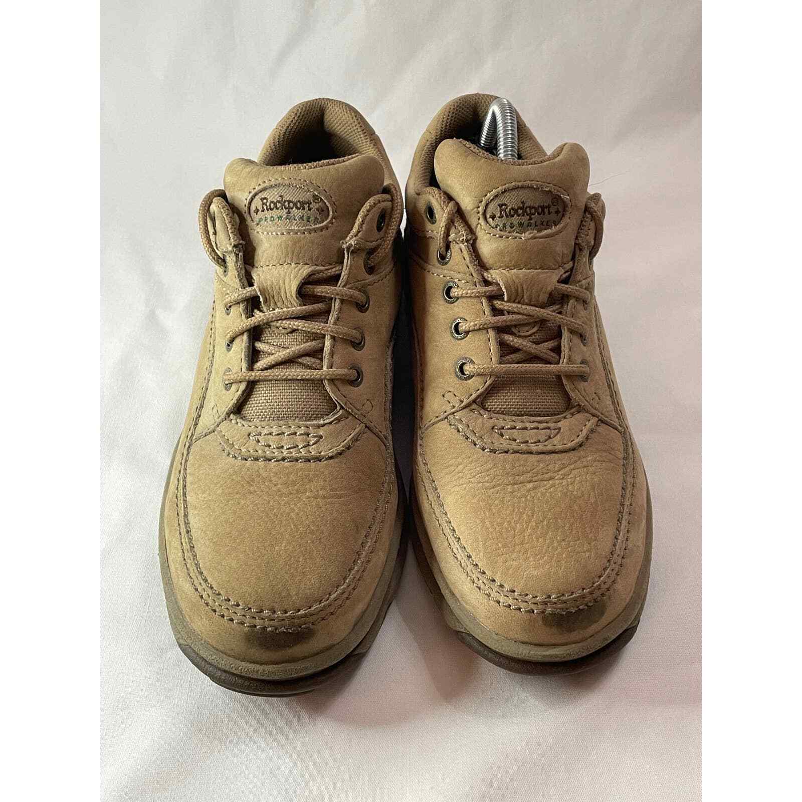 Rockport Pro Walkers Shoes w/ Laces, Women Size 8.5 Wide, Tan / Khaki