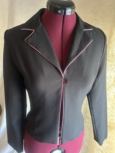 damen junior teenager. Blazer elegant - "I.N.SanFrancisco" Gr.3 schwarz/rosa Besatz USA